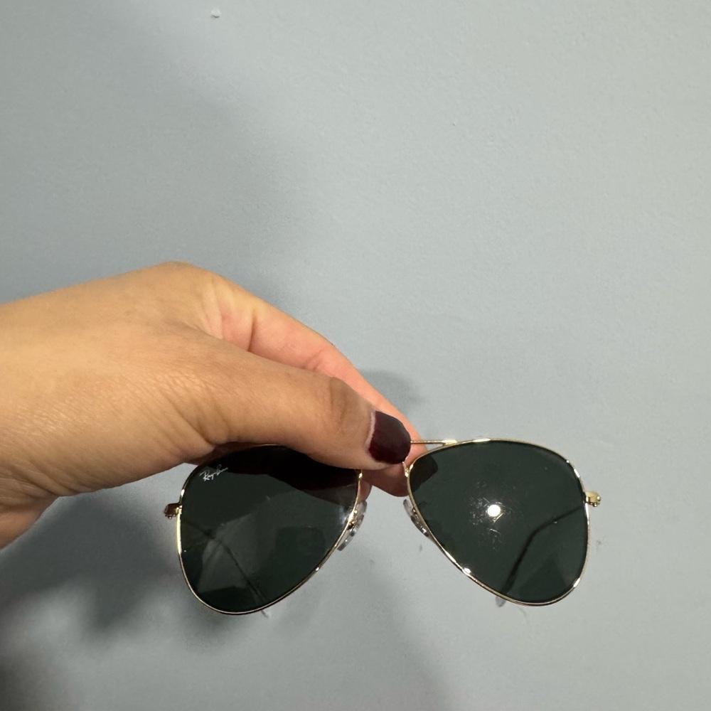 Ray-Ban Gold and Green Aviator Sunglasses